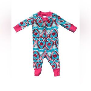 Hanna Andersson Size 50, 0-6 Months, Candy Cane Heart Sleeper